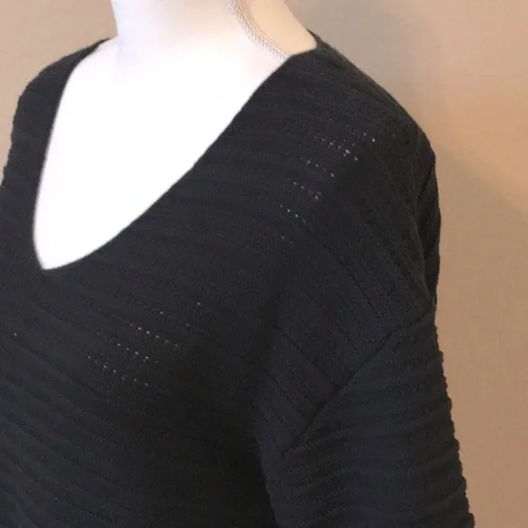 GAP 3/4 Sleeve Black Cotton Sweater - Picture 6 of 13